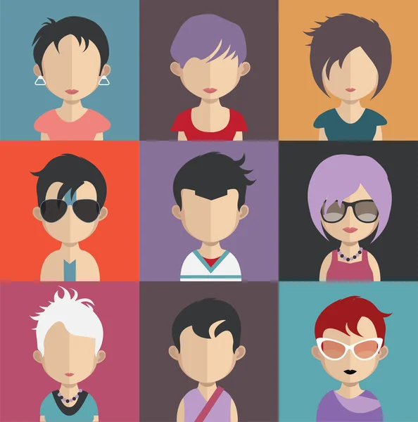 Conjunto de personas avatar iconos — Vector de stock