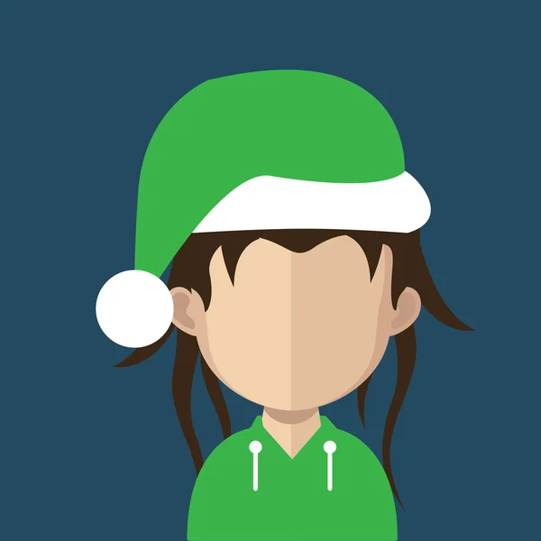 Mulher Avatar de Natal — Vetor de Stock