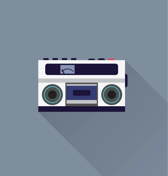 Retro cassette speler pictogram — Stockvector