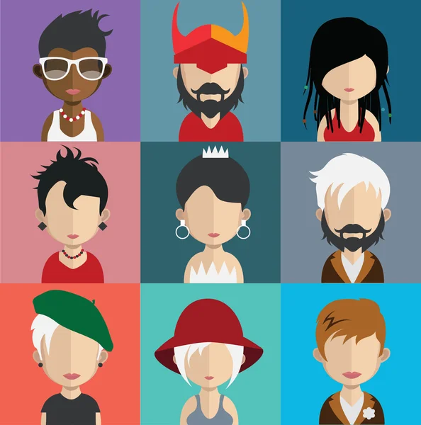 Conjunto de personas avatar iconos — Vector de stock