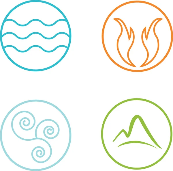 Elementos de natureza conjunto de ícones —  Vetores de Stock
