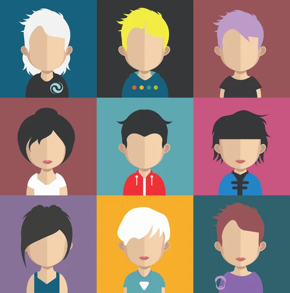Set orang avatar ikon - Stok Vektor