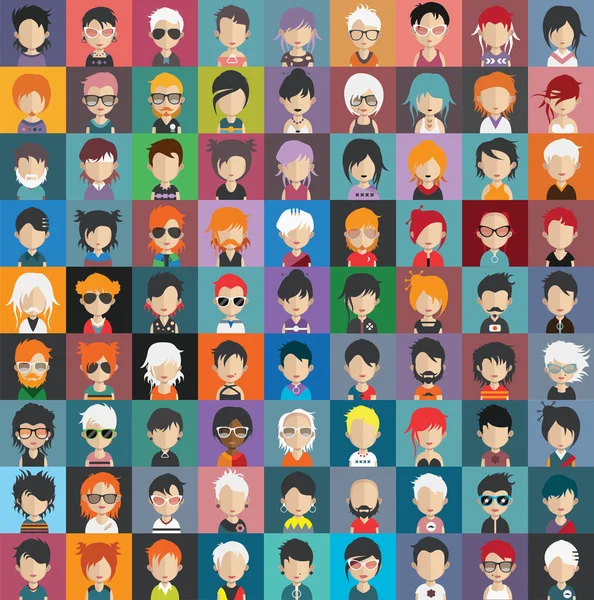 Set di persone icone avatar — Vettoriale Stock