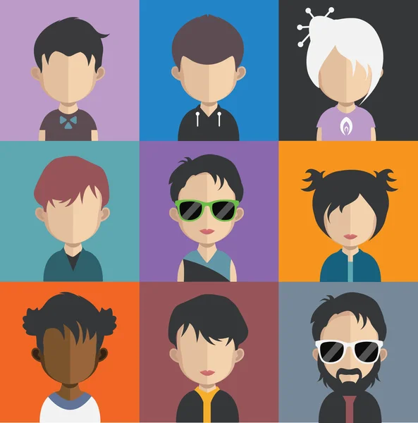 Ensemble de personnes icônes avatar — Image vectorielle