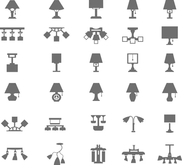 Juego de lámparas, iconos de linterna — Archivo Imágenes Vectoriales