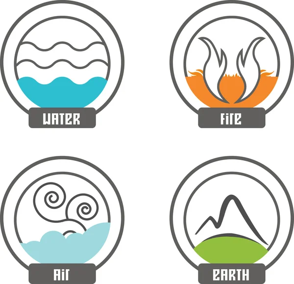 Natuur elementen icons set — Stockvector