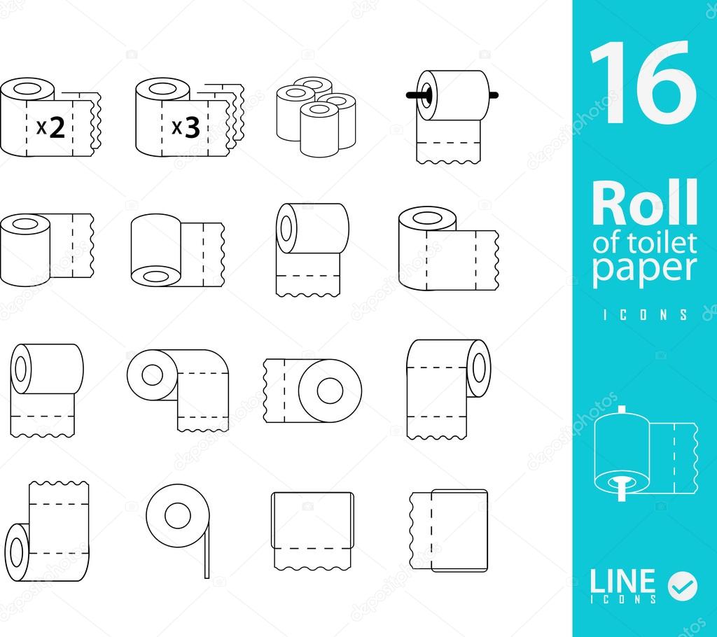 Set of Toilet Paper icons