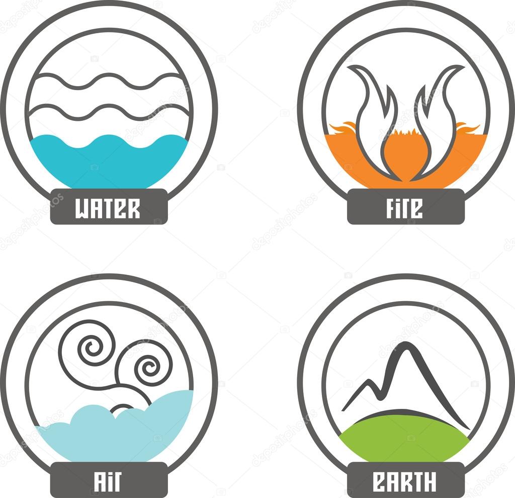 nature elements icons set