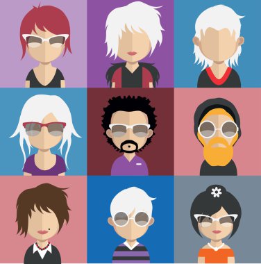 İnsanlar avatar simge kümesi