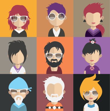 İnsanlar avatar simge kümesi