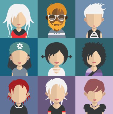 İnsanlar avatar simge kümesi