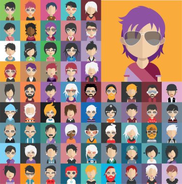 İnsanlar avatar simge kümesi