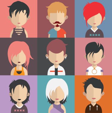 İnsanlar avatar simge kümesi