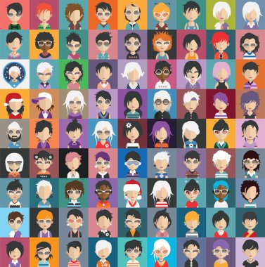 İnsanlar avatar simge kümesi