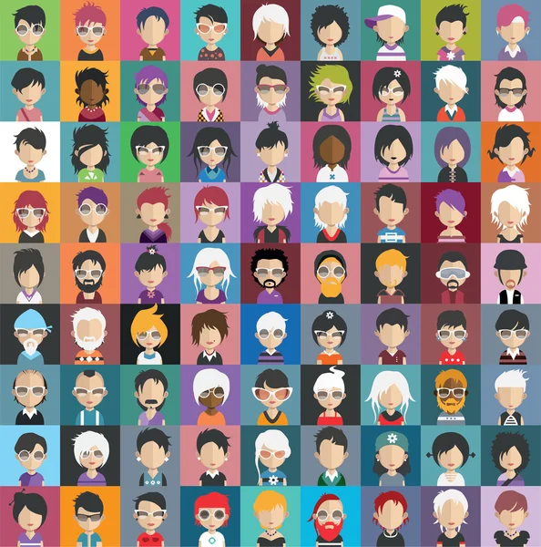 Conjunto de personas avatar iconos — Archivo Imágenes Vectoriales