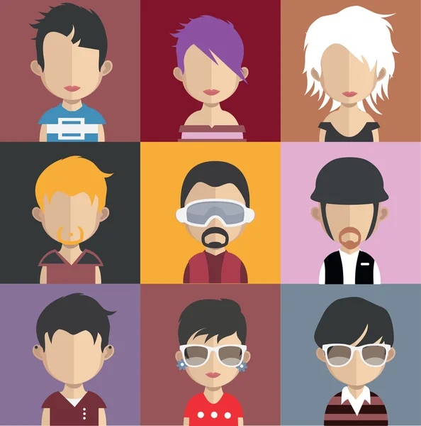 Conjunto de personas avatar iconos — Vector de stock