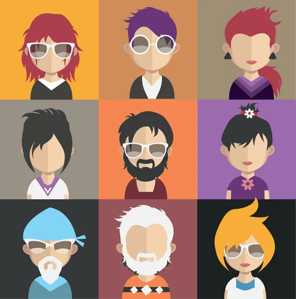 Conjunto de personas avatar iconos — Archivo Imágenes Vectoriales