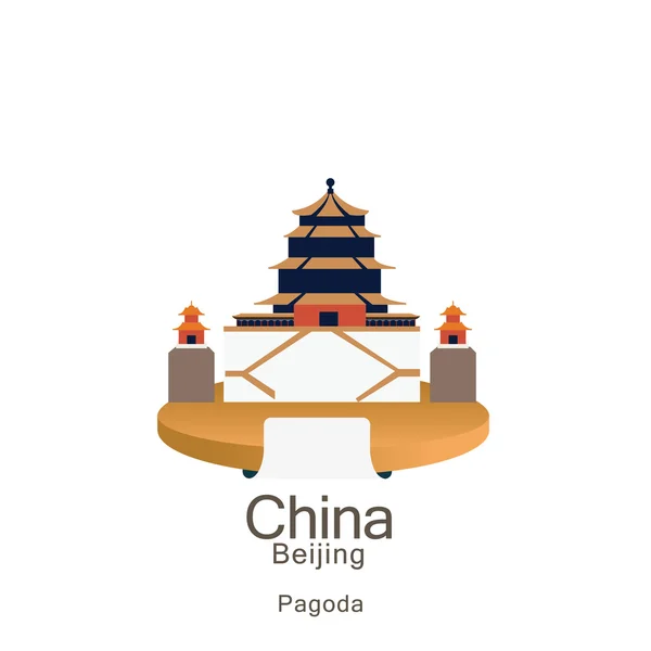 Pagoda v Pekingu, Čína — Stockový vektor