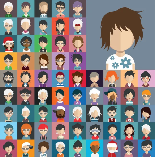 Conjunto de personas avatar iconos — Archivo Imágenes Vectoriales