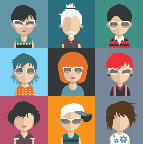 Conjunto de personas avatar iconos — Vector de stock