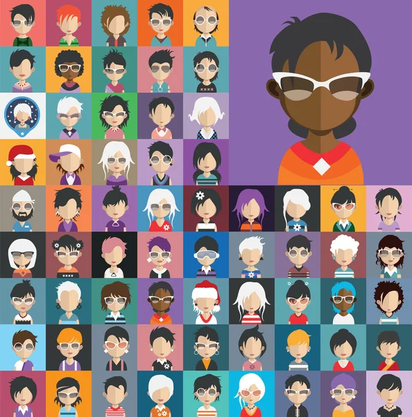 Av människor avatar ikoner — Stock vektor