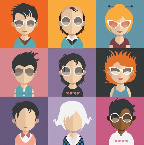 Conjunto de personas avatar iconos — Vector de stock