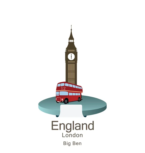 Big Ben en Londres, icono de Inglaterra — Vector de stock