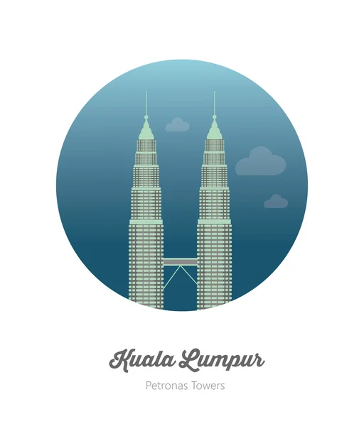 Torres Petronas, Kuala Lumpur — Vetor de Stock