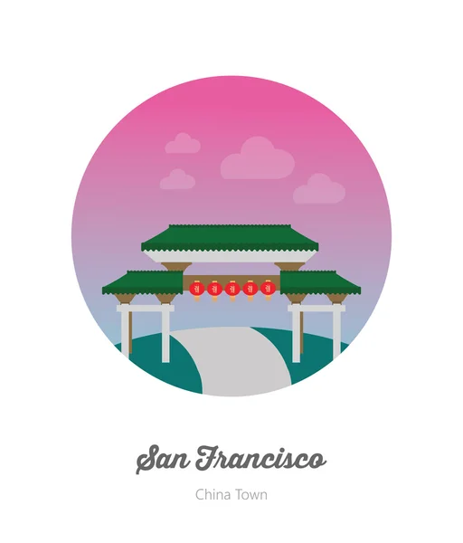 San Francisco China town Icon — Stock Vector