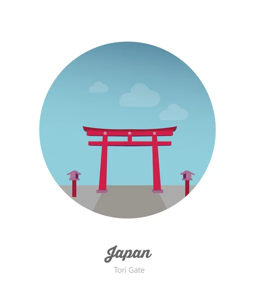 Tori Gate, Itsukushima, Japón — Archivo Imágenes Vectoriales