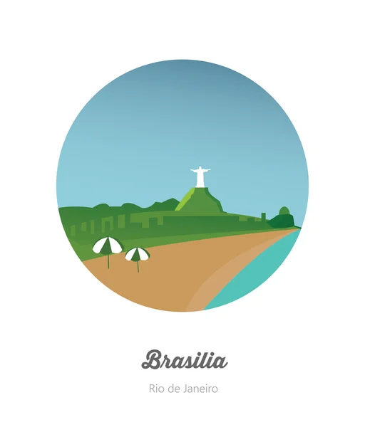 Estatua de Cristo Redentor, Brasil — Vector de stock