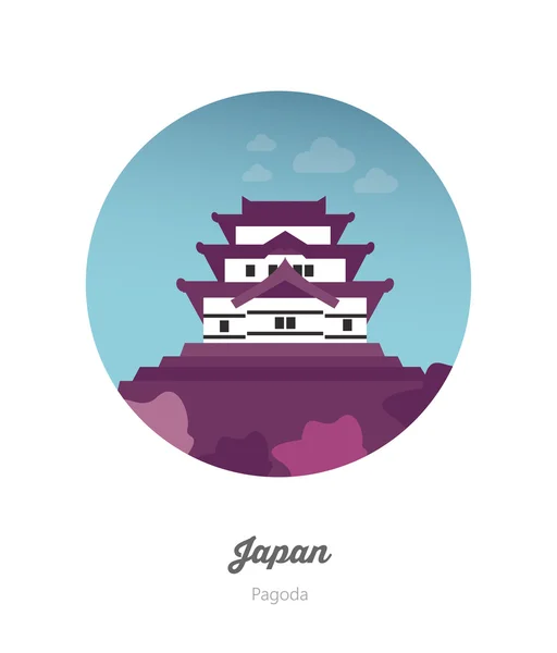 Pagode, Japan, Tokio — Stockvector