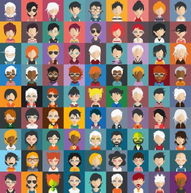 İnsanlar avatar simge kümesi