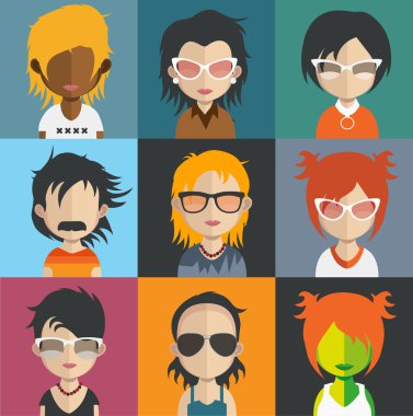 İnsanlar avatar simge kümesi