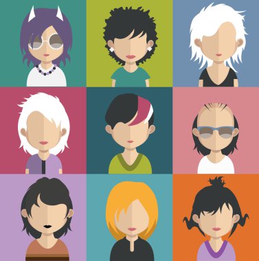 İnsanlar avatar simge kümesi
