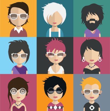 İnsanlar avatar simge kümesi