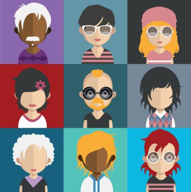 İnsanlar avatar simge kümesi