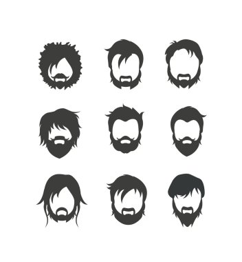 saç, sakal, bıyık tarzı simgeleri