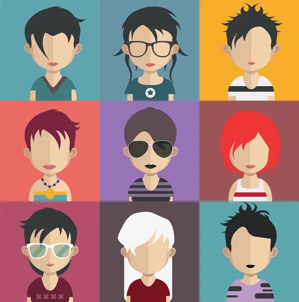 Conjunto de personas avatar iconos — Vector de stock