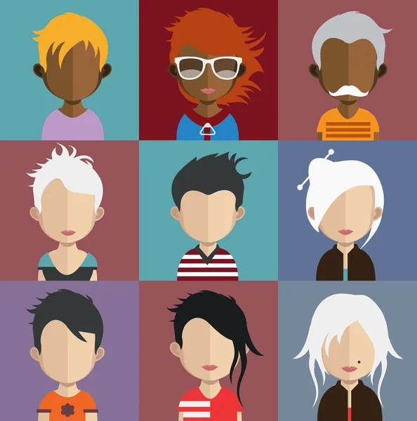 Ensemble de personnes icônes avatar — Image vectorielle