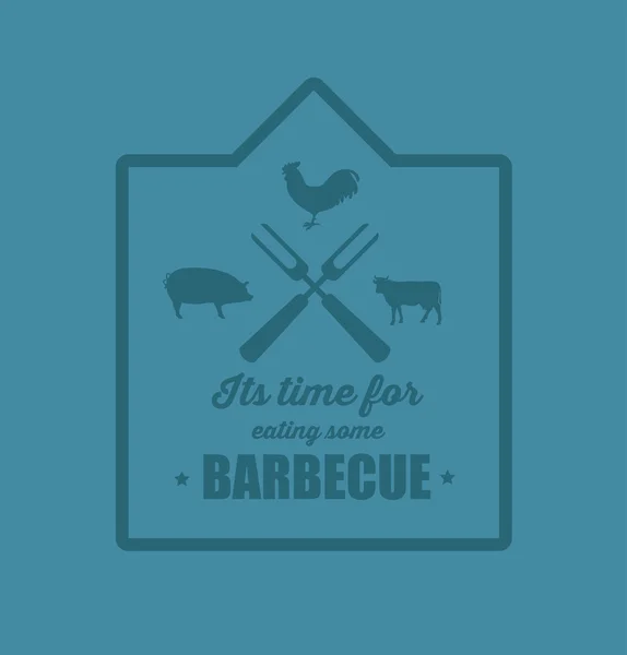 Barbekü, ızgara simgesi, logo — Stok Vektör