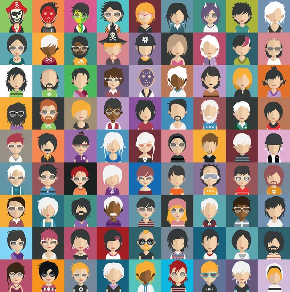 Ensemble de personnes icônes avatar — Image vectorielle