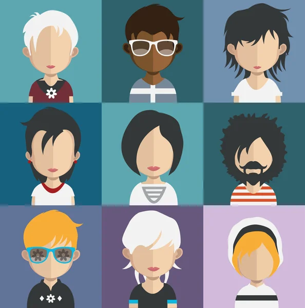 Ensemble de personnes icônes avatar — Image vectorielle