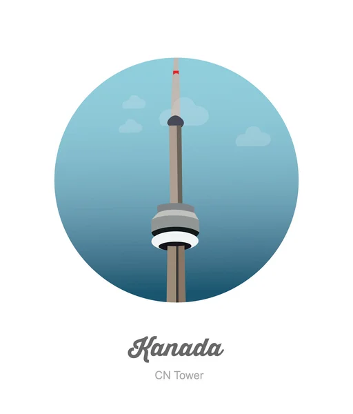 Cn tower in Toronto icon — Stock Vector