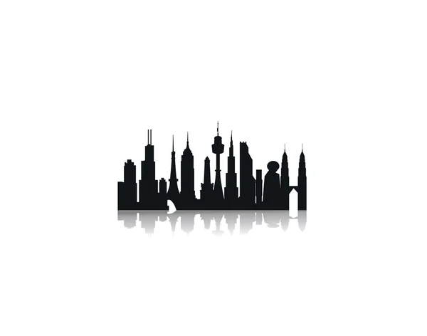 City Buildings silhouette — Stock Vector