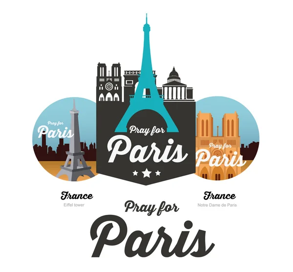 Paris simge simgeler — Stok Vektör
