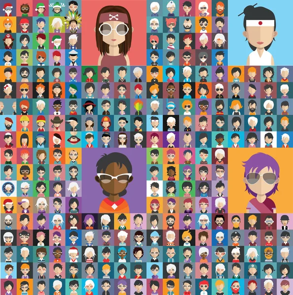 Conjunto de personas avatar iconos — Vector de stock