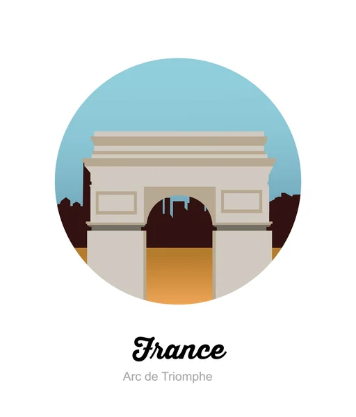 Arc de Triomphe in Paris icon — Stock Vector