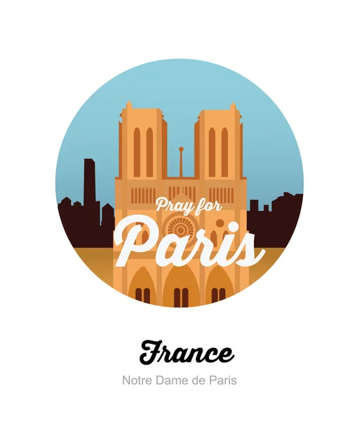 Ikon Notre Dame de Paris - Stok Vektor