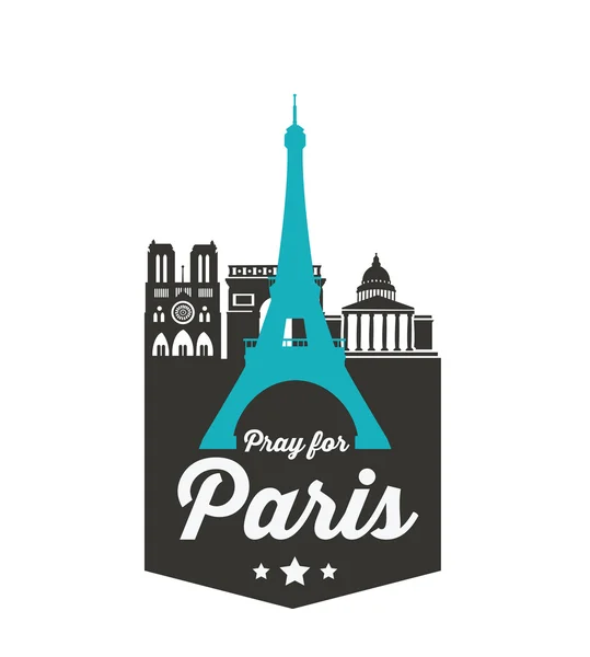 Logotipo, etiqueta com Paris Torre Eiffel — Vetor de Stock